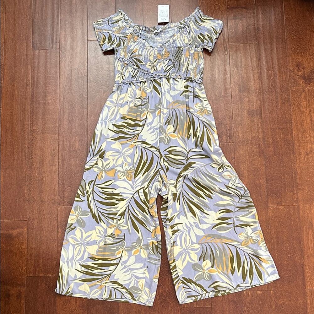 Patrons of Peace Marlu Lavender Floral Off-Shoulder Jumpsuit, Size Large, NWT